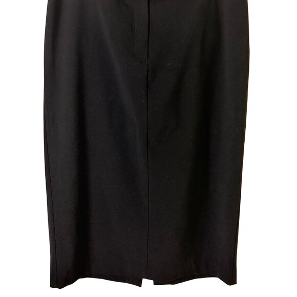 Ellen Tracy Size 14 Midi Unlined Straight Skirt 15" Back Vent & Front Zipper Blk - Picture 4 of 11